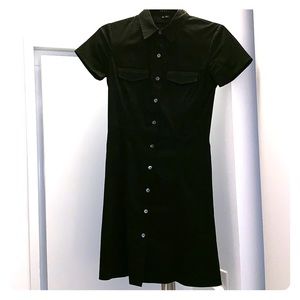 Theory Black Button Down Shirt Dress